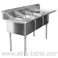 Three Stainless Steel Sinks 